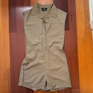 Cider Khaki Sleeveless Jumpsuit